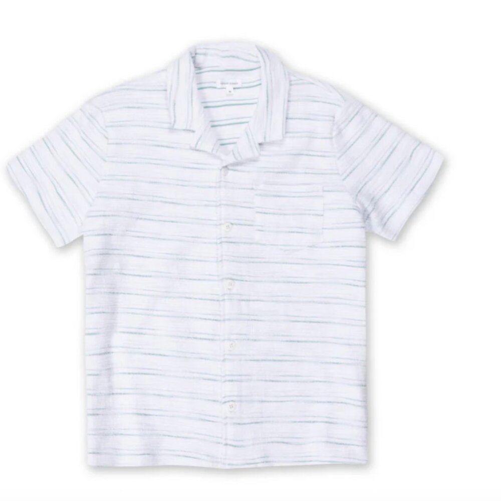 Men's Striped Short Sleeve Terry Shirt